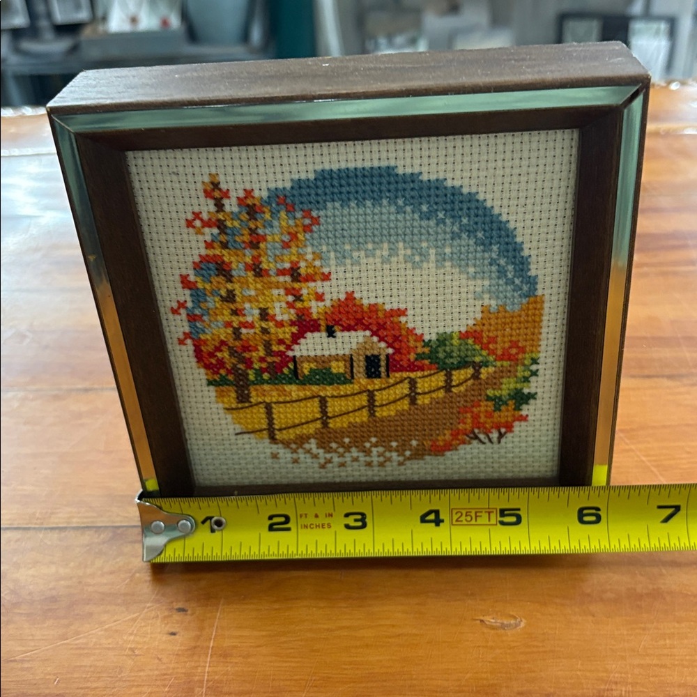 Framed cross stitch art work - Picture 4 of 7